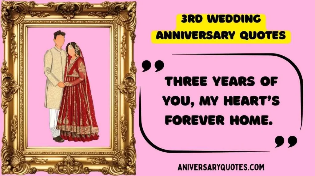 Romantic 3rd Wedding Anniversary Captions