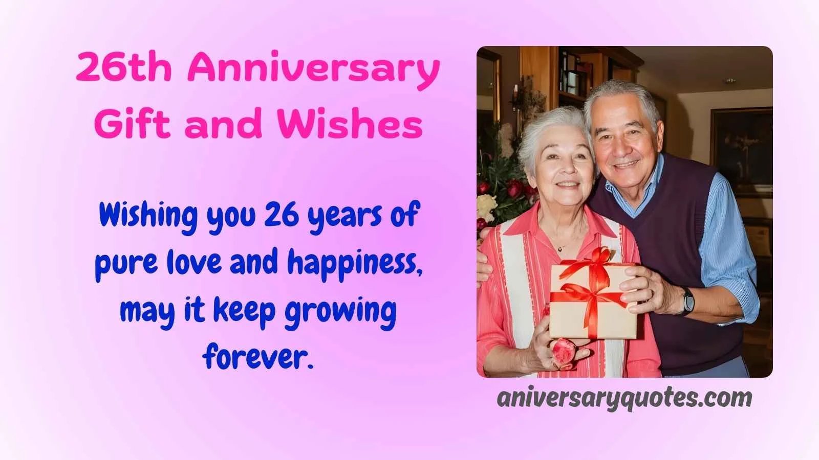26th Anniversary Gift and Wishes