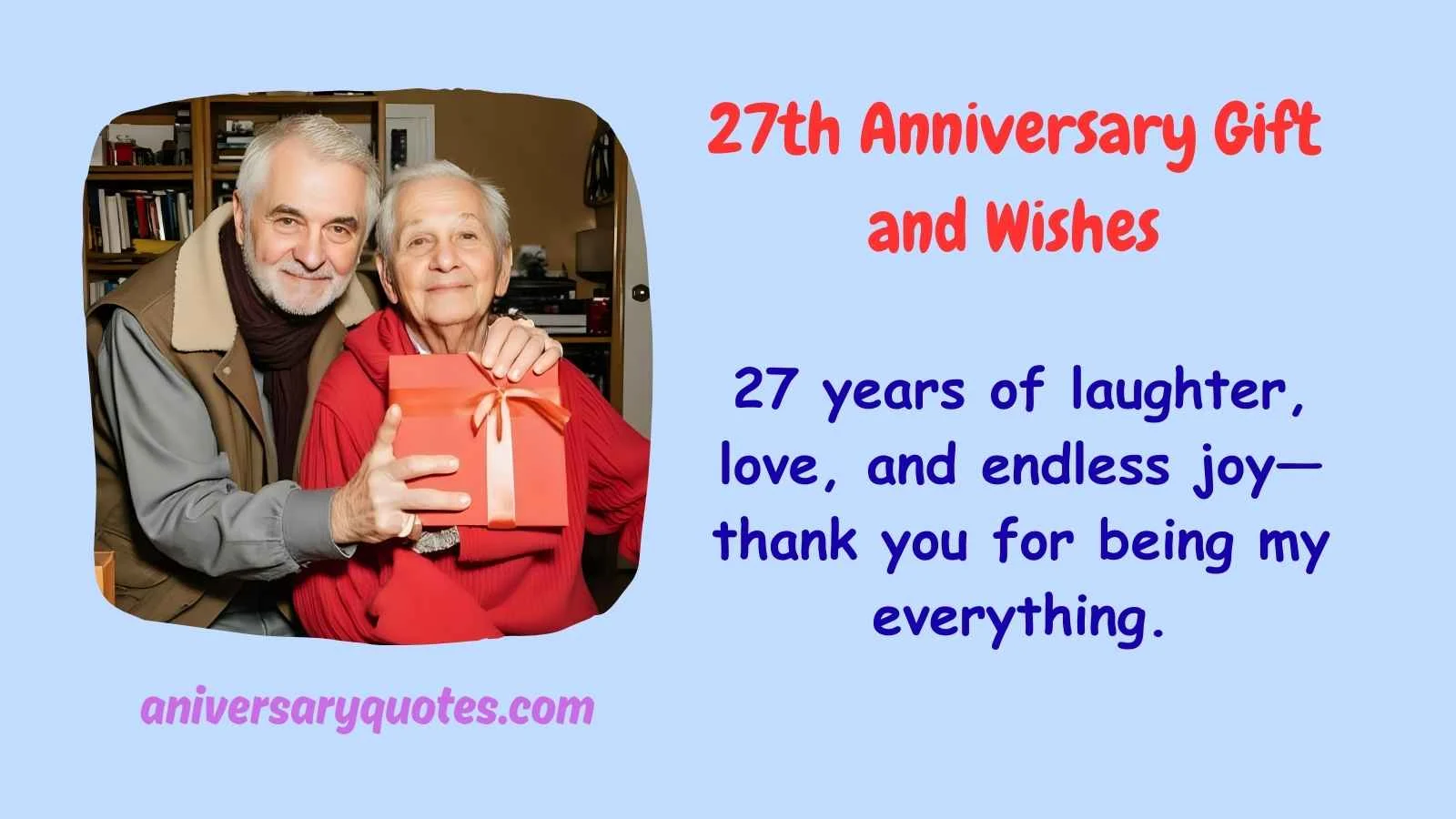 27th Anniversary Gift and Wishes