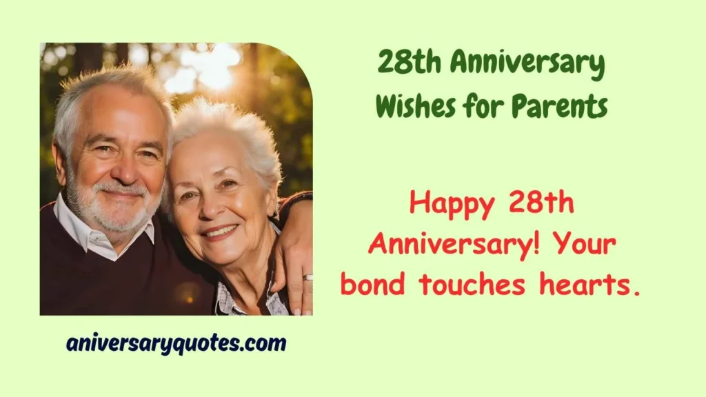 28th Anniversary Wishes for Parents