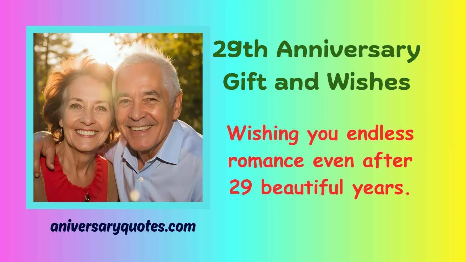 29th Anniversary Gift and Wishes