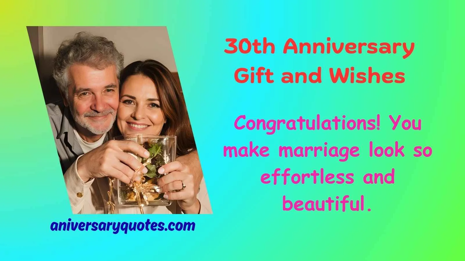 30th Anniversary Gift and Wishes