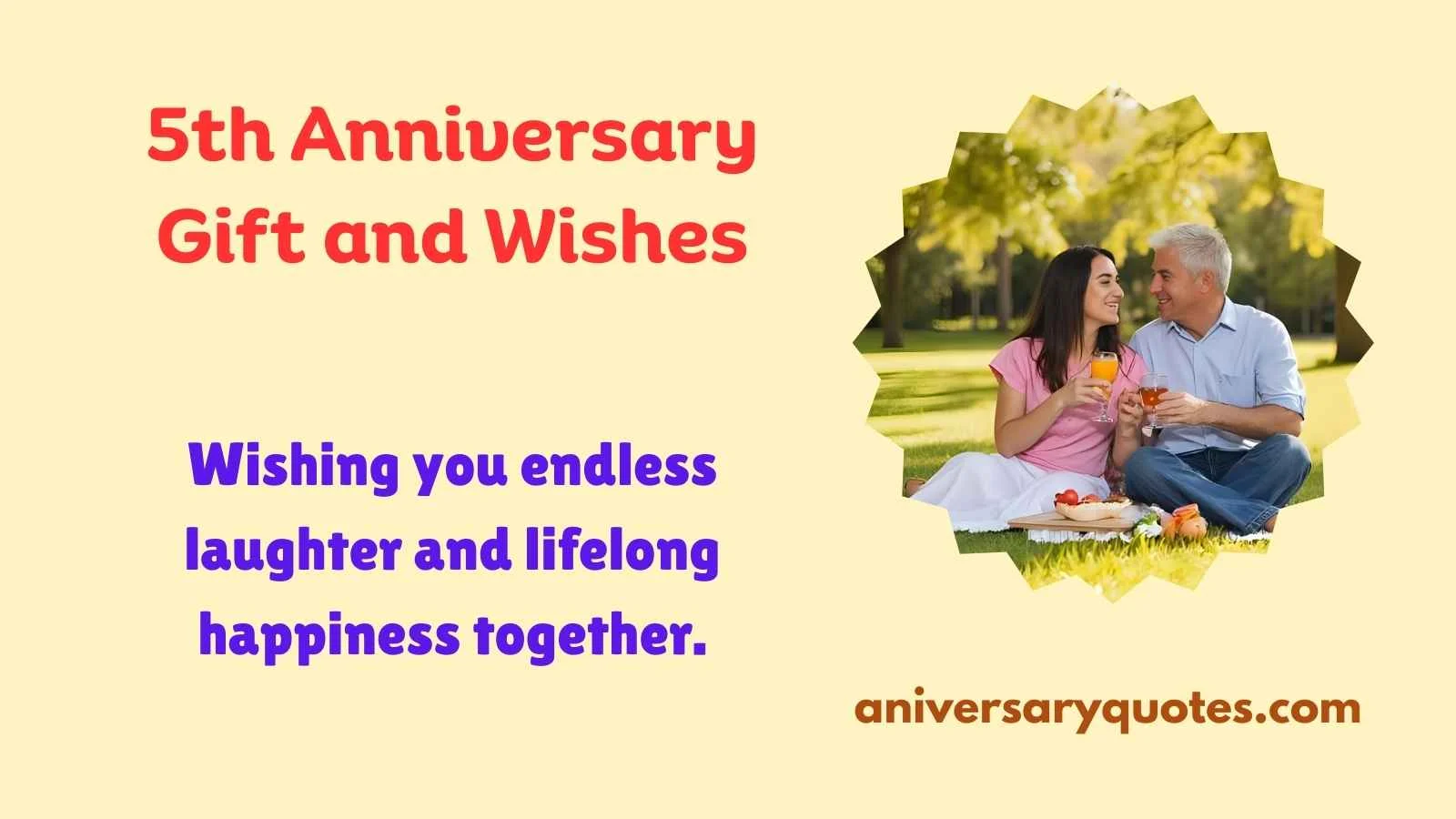 5th Anniversary Gift and Wishes