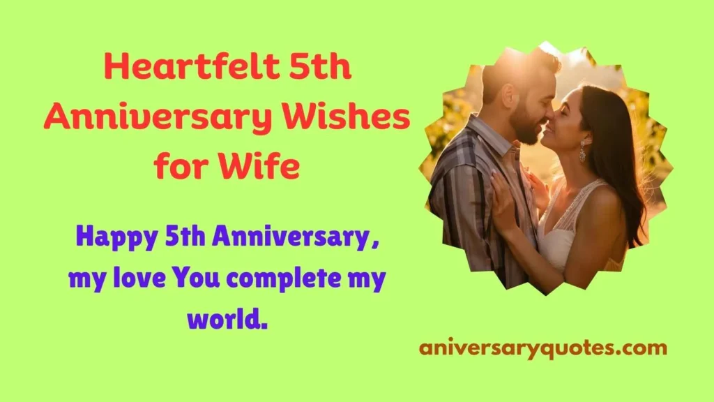 Heartfelt 5th Anniversary Wishes for Wife