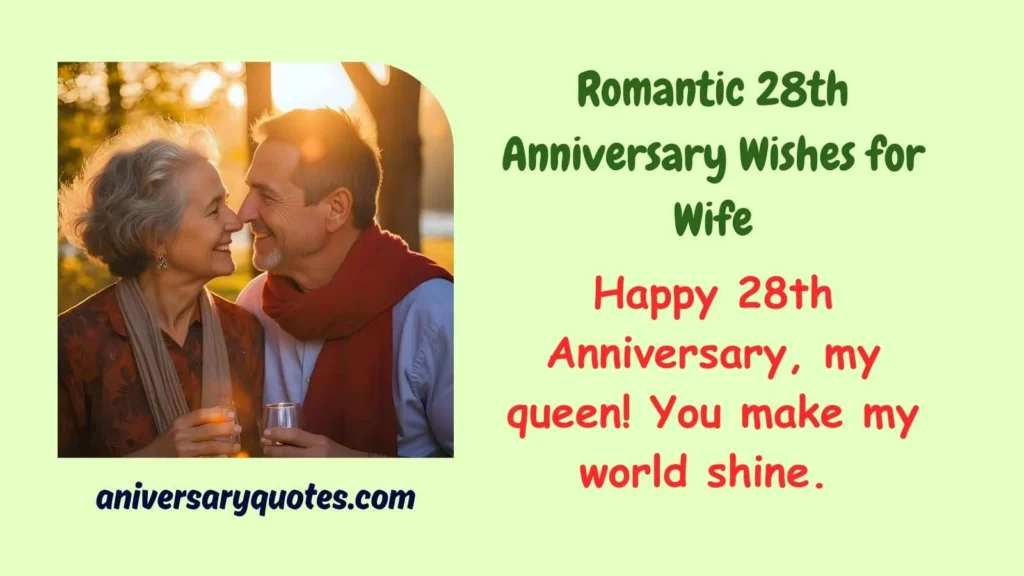 Romantic 28th Anniversary Wishes for Wife