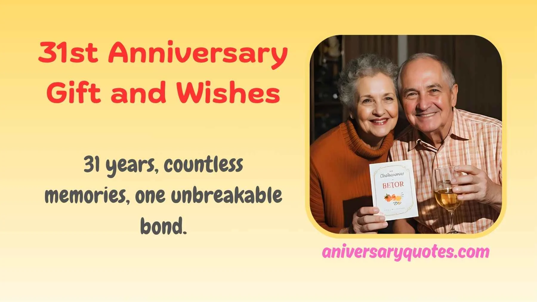 31st Anniversary Gift and Wishes