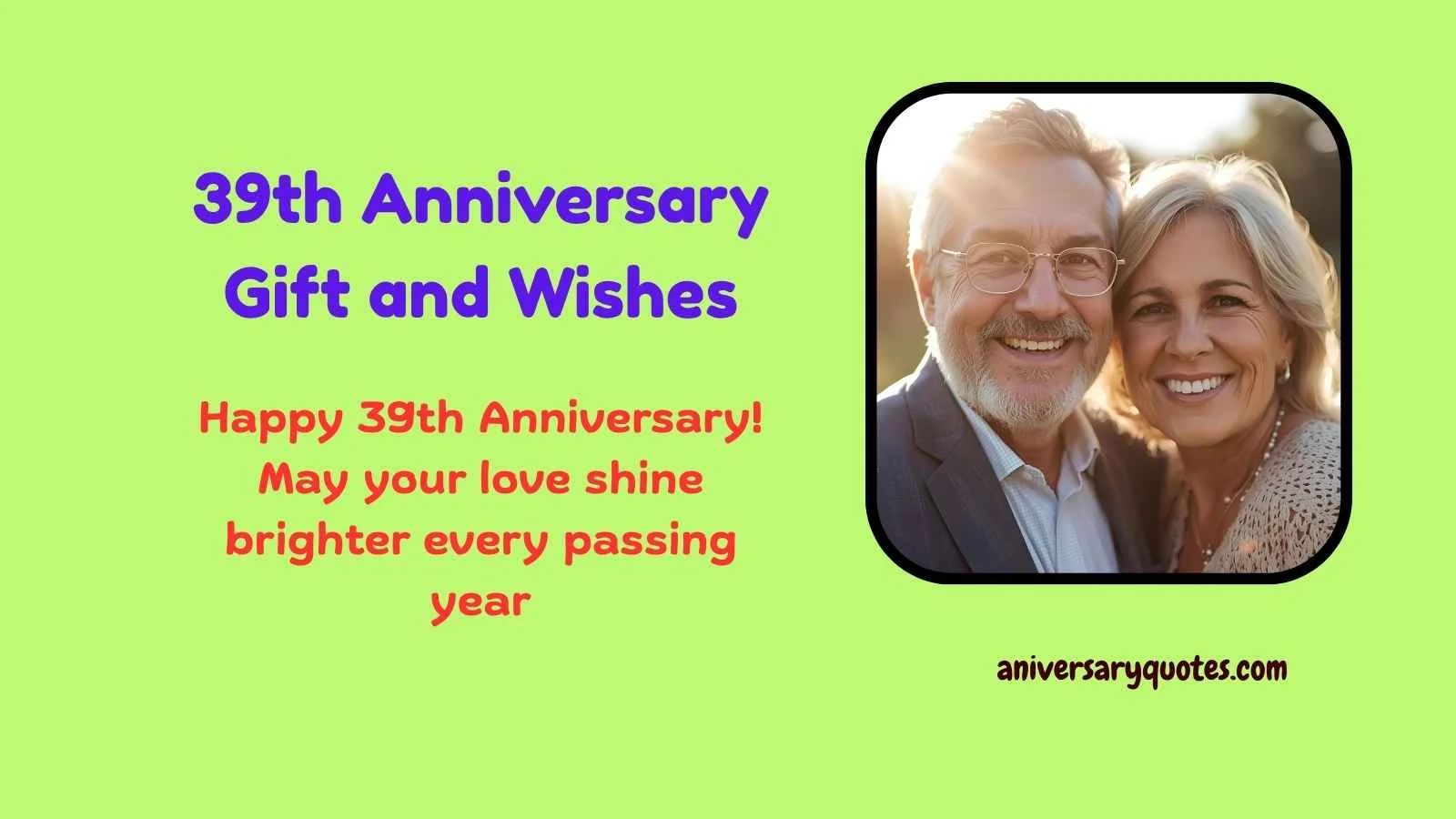 39th Anniversary Gift and Wishes