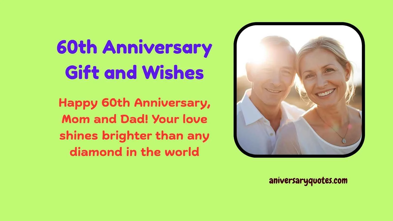 60th Anniversary Gift and Wishes
