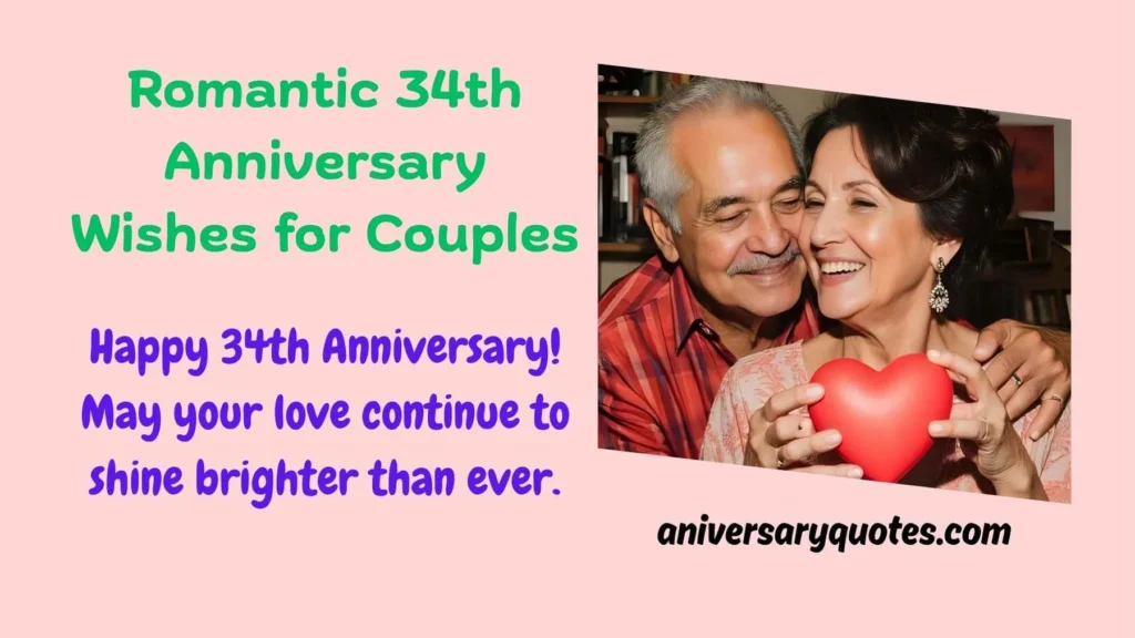 Romantic 34th Anniversary Wishes for Couples