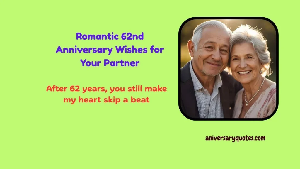 Romantic 62nd Anniversary Wishes for Your Partner